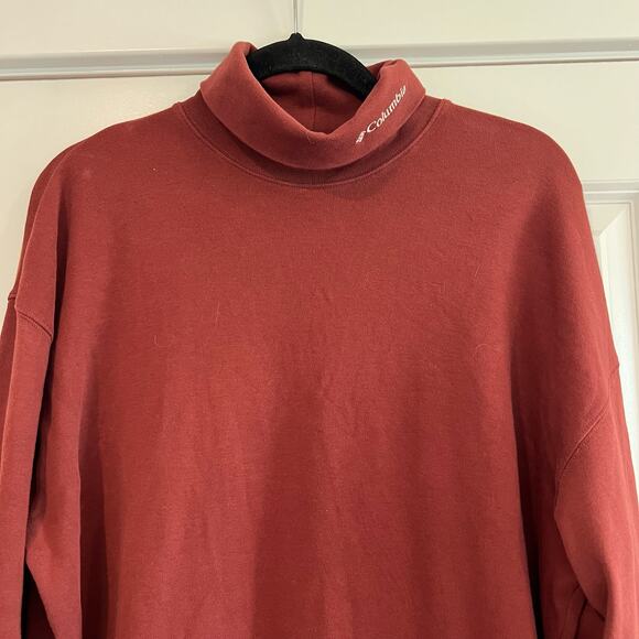 Vintage Men's Columbia Turtleneck Longsleeve Dark Red Size Large - Picture 3 of 9
